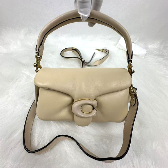 Coach Pillow Tabby Shoulder/Crossbody Bag 18 In Nappa Leather/Ivory C3880 NWT - Picture 1 of 8